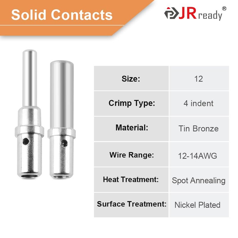 JRready مجموعة موصلات JRready ST6245 DTP 4 دبابيس رمادية مقاومة للماء مع سلك كهربائي بحجم 12 اتصال صلب 14-12 AWG، 2 مجموعات - Image 3